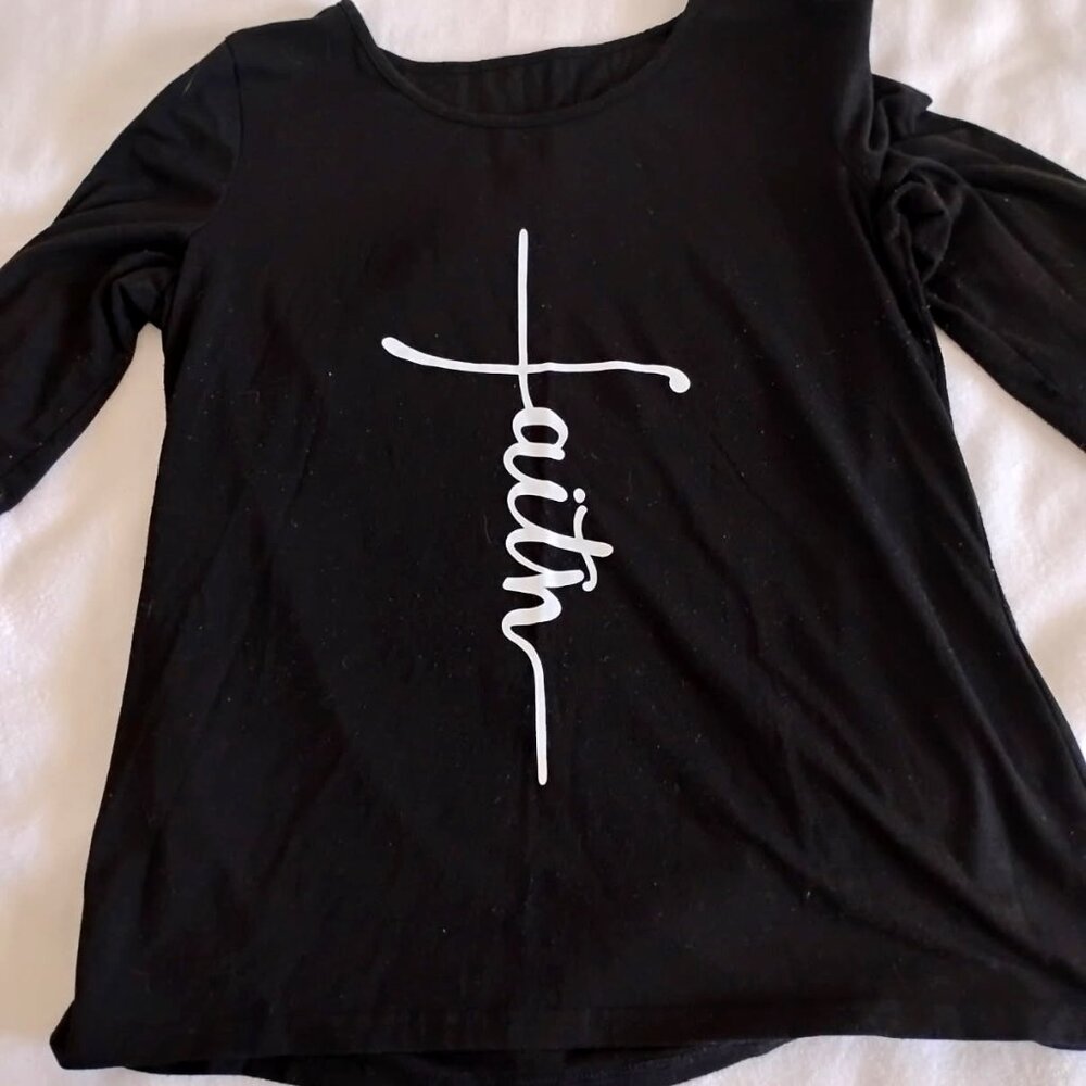 BLACK LONG SLEEVE SHIRT FAITH
